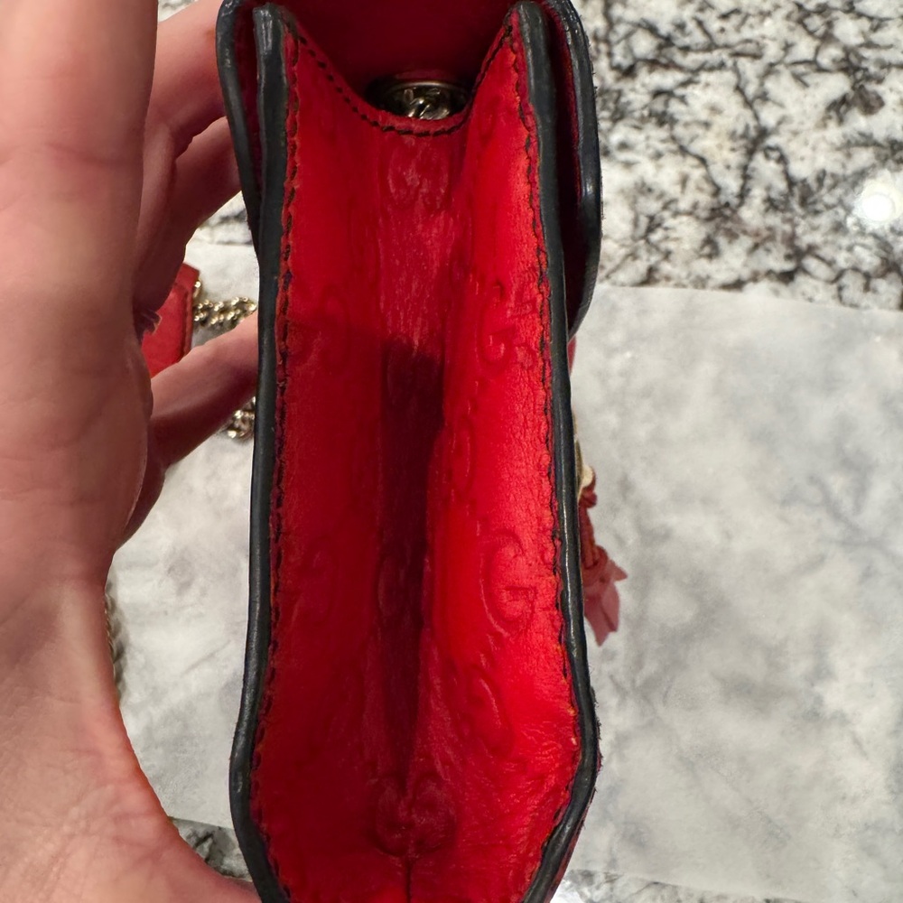 SOLD. SOLD SOLD Gucci Red Emily Leather Crossbody Bag Guccissima Horsebit - Picture 4 of 16